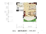 金晖梦乡缘_D1户型 建面44平米