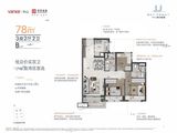 万科深业湾中新城_3室2厅2卫 建面78平米