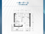 兆邦基端慧苑_1室1厅1卫 建面47平米